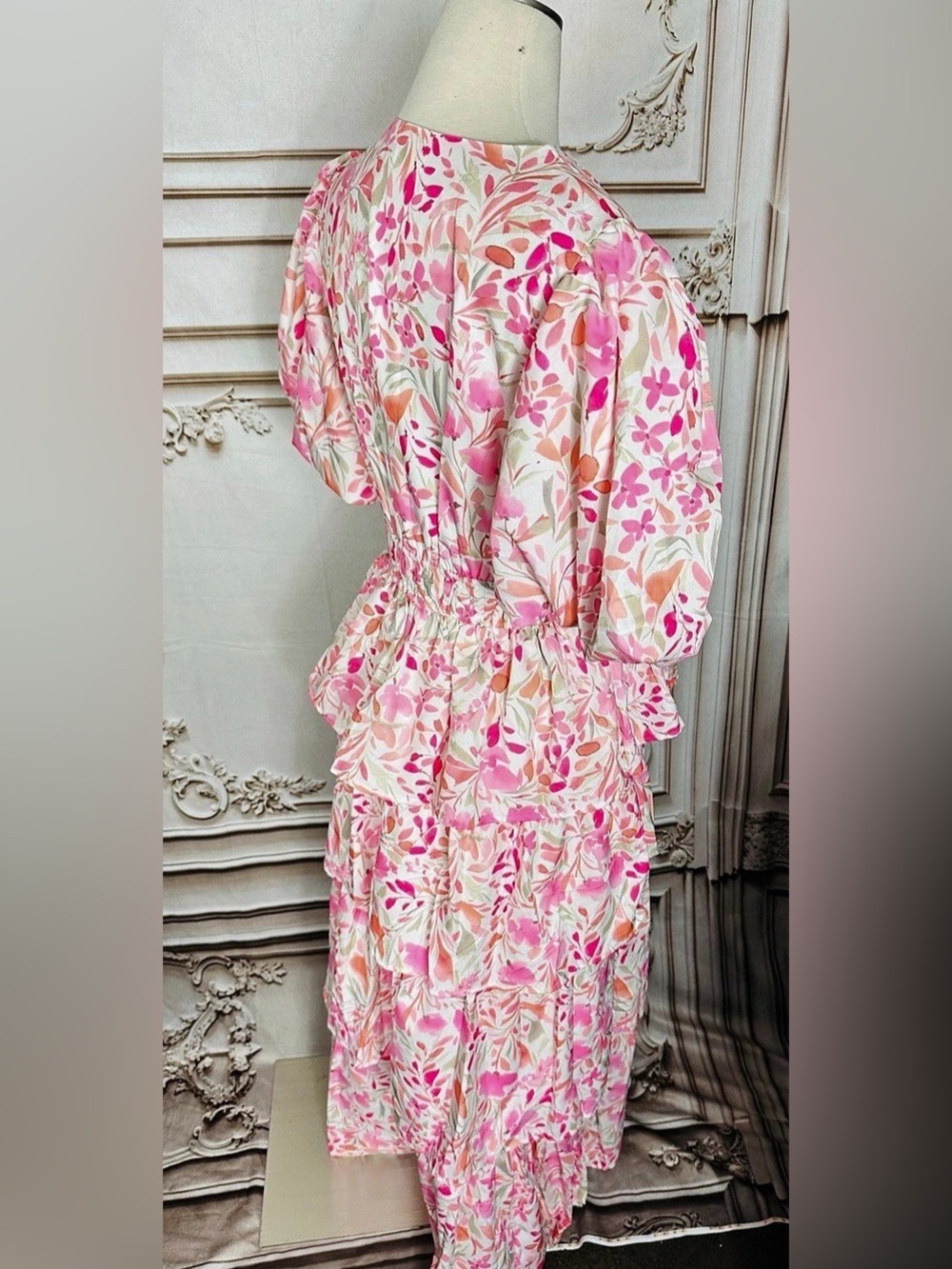 Floral Maxi Dress in Pink & White Size XL - Picture 6 of 15
